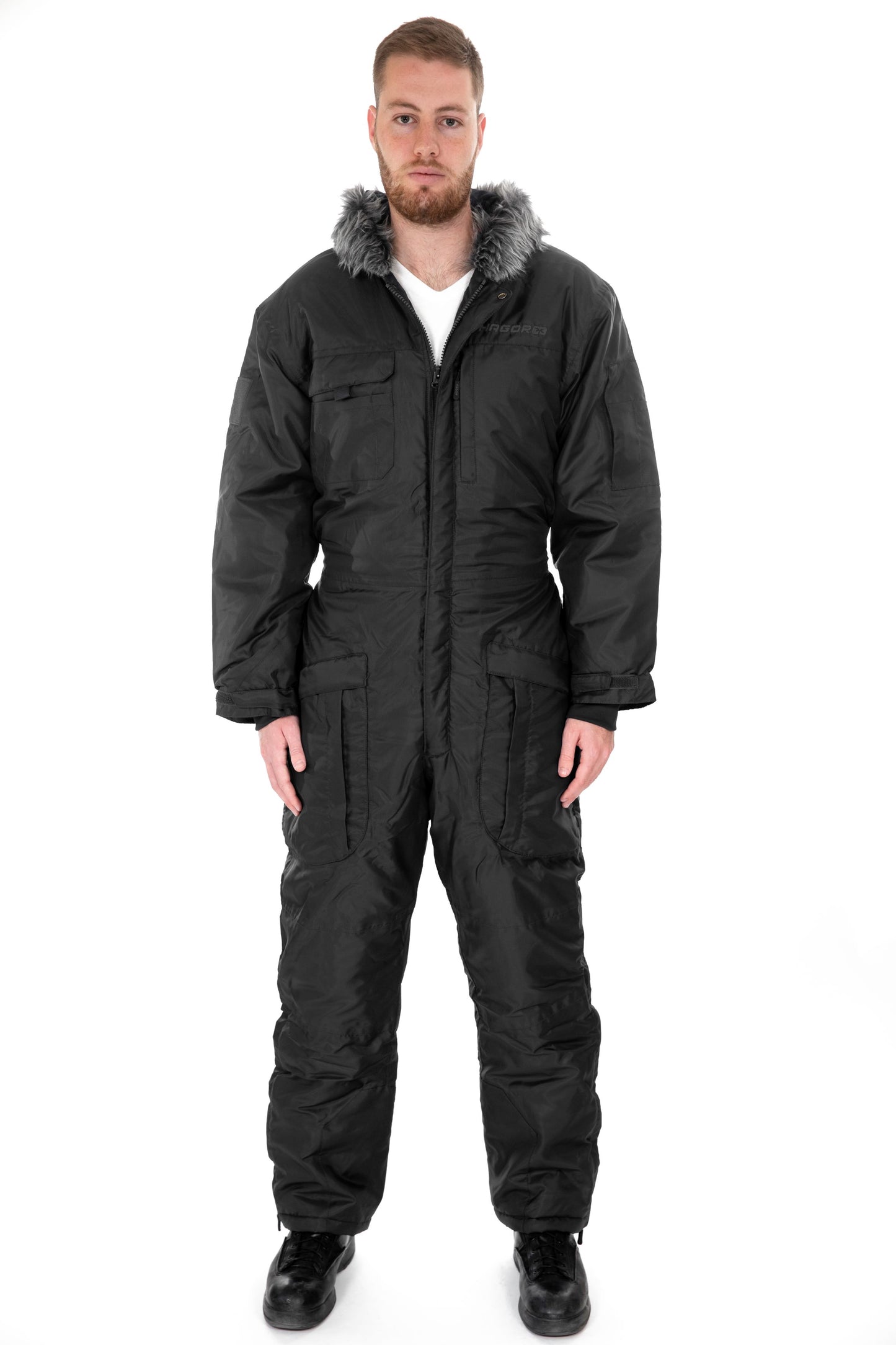 Insulated Snowsuit for Extreme Cold – Military One-Piece Ski Suit Black