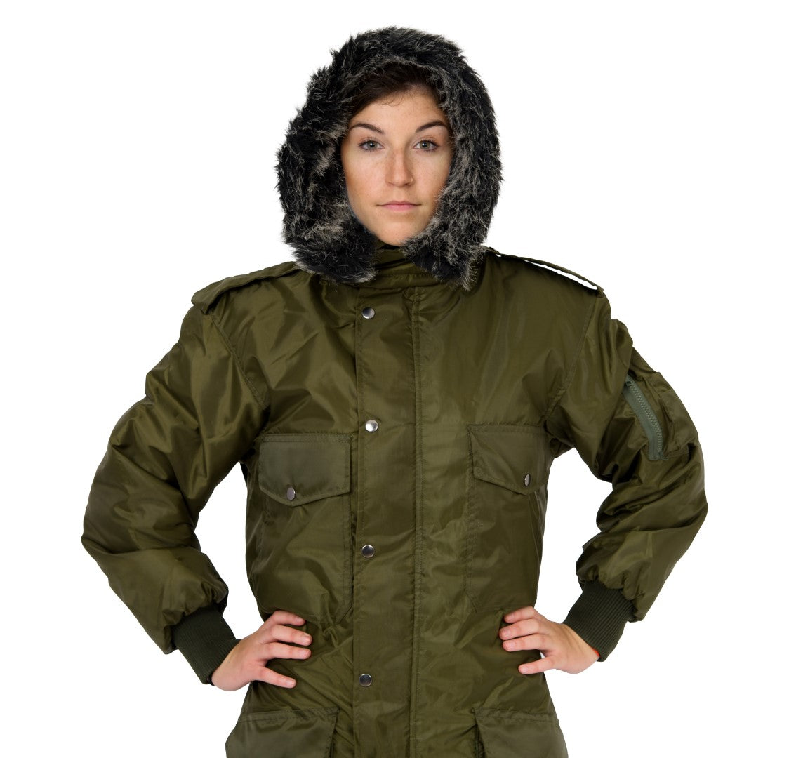 Insulated Snowsuit for Extreme Cold – Military One-Piece Ski Suit Green