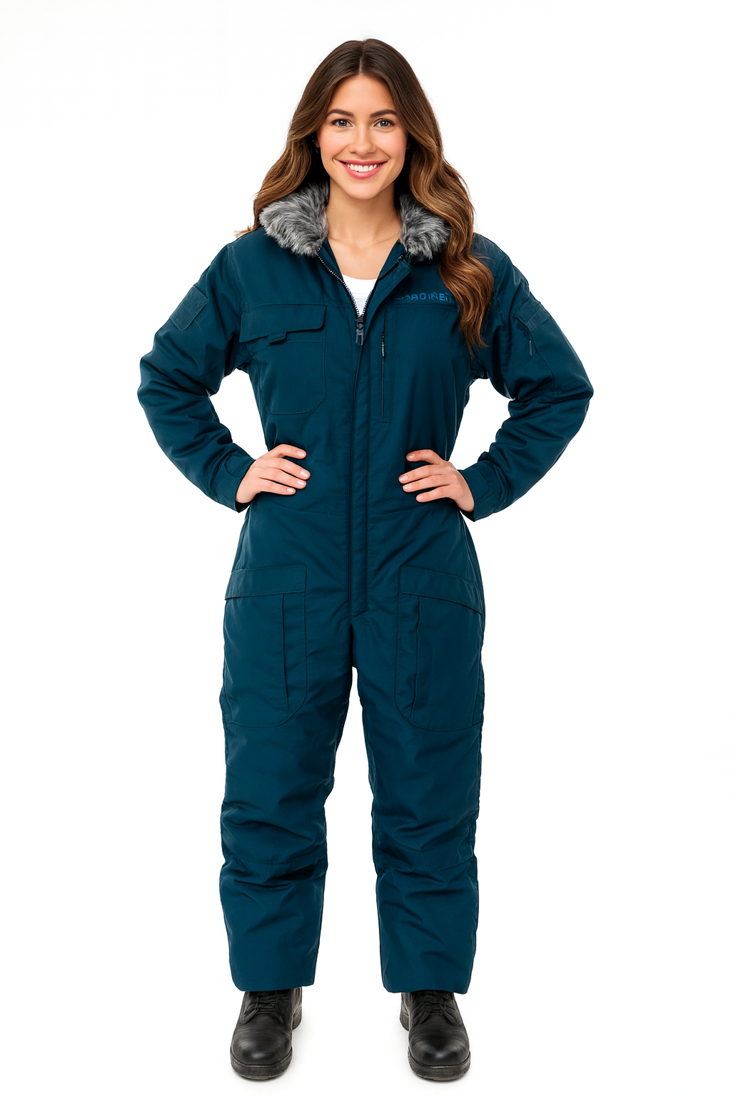 Insulated Snowsuit for Extreme Cold – Military One-Piece Ski Suit Navy blue
