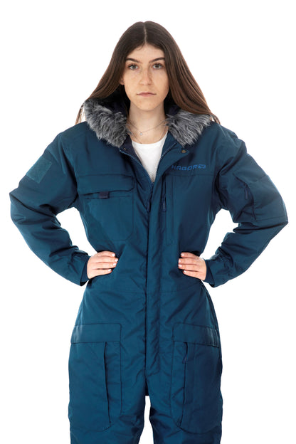 Insulated Snowsuit for Extreme Cold – Military One-Piece Ski Suit Navy blue