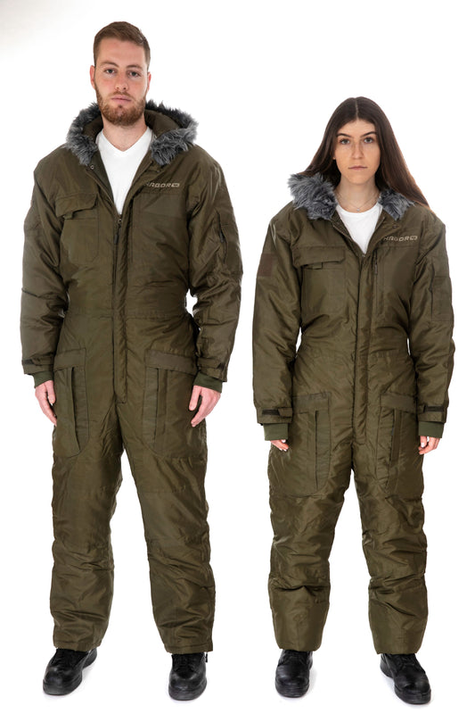 Insulated Snowsuit for Extreme Cold – Military One-Piece Ski Suit Green