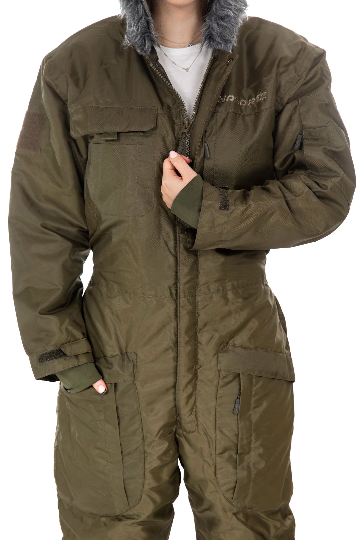 Insulated Snowsuit for Extreme Cold – Military One-Piece Ski Suit Green