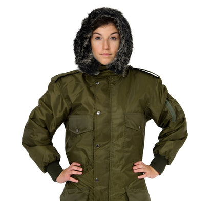 Insulated Snowsuit for Extreme Cold – Military One-Piece Ski Suit Green