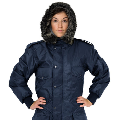 Insulated Snowsuit for Extreme Cold – Military One-Piece Ski Suit Navy blue